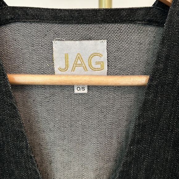 Jag Jewel black denim dress with pockets; One Size - Picture 3 of 7